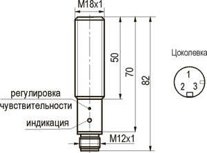Габаритный чертеж M18 Габаритный чертеж M18